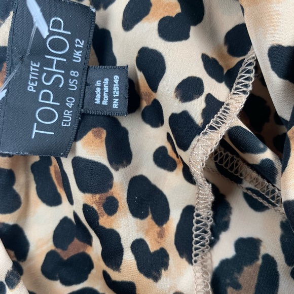 Leopard Print Jumpsuit Topshop Wide Leg Cropped with Red Stripe Sides - Picture 6 of 17